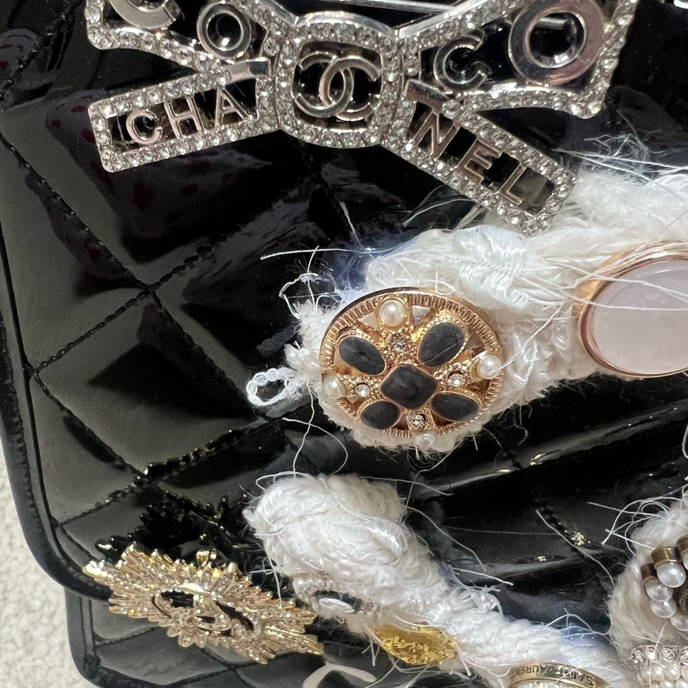 COPY Chanel Black Quilted Bag with Embellishments - Picture 6 of 9